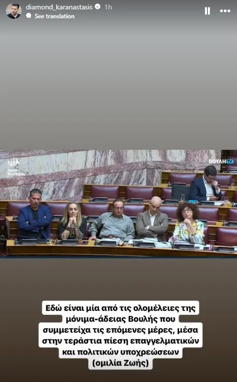 Story του Διαμαντή Καραναστάση