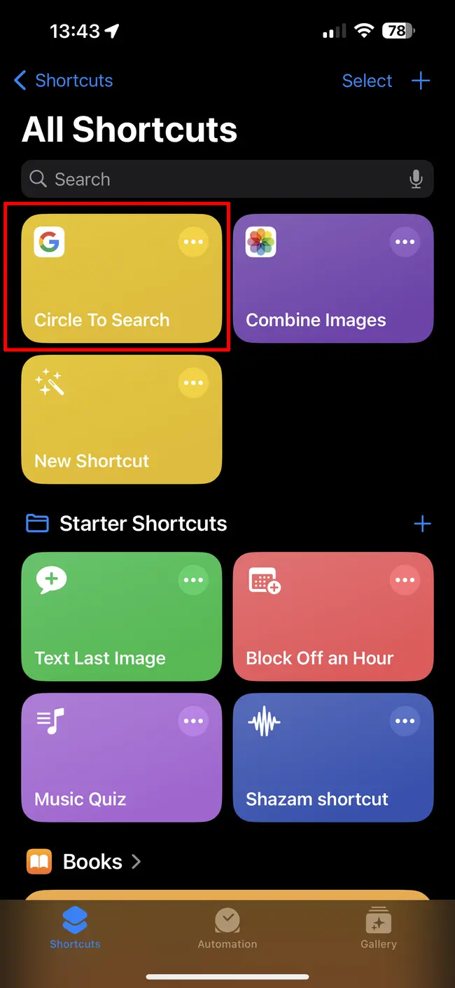 iPhone Cirlce to Search