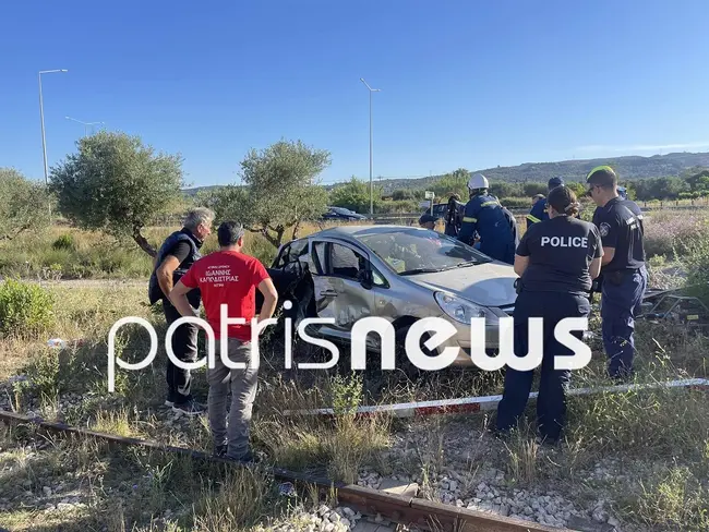 Αυτοκίνητο παρασύρθηκε από τρένο στον Πύργο