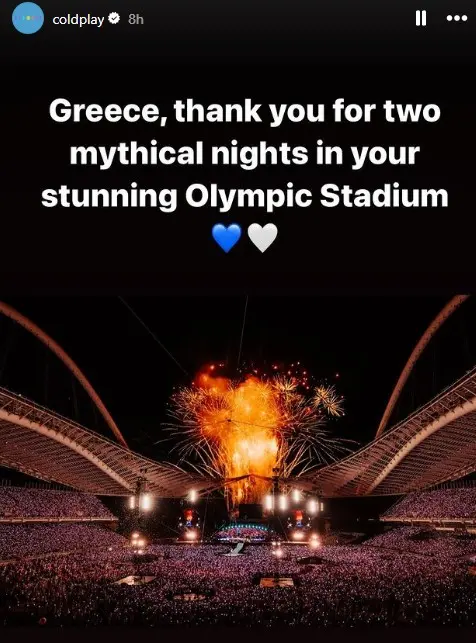 Το «ευχαριστώ» των Coldplay μετά τις sold out συναυλίες στο ΟΑΚΑ