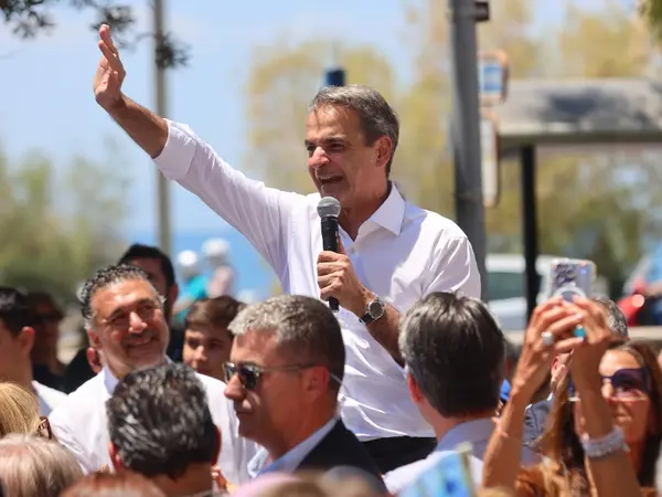 Ο Κυριάκος Μητσοτάκης στο Παλαιό Φάληρο